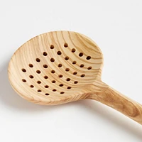 Crate & Barrel Olivewood Utensils with Holder, Set of 6