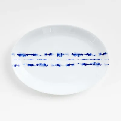 Omri Blue and White Oval Platter