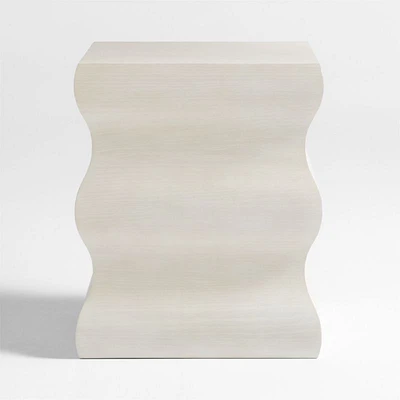 Onda Whitewashed Oak Wood Side Table