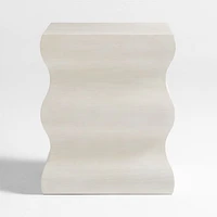 Onda Whitewashed Oak Wood Side Table