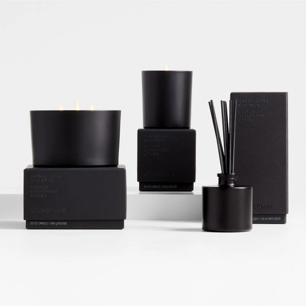 Monochrome No. 02 Onyx Reed Diffuser - Vetiver, Cedarwood and Musk
