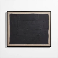 "Onyx Layers" Black Textured Abstract Hand-Painted Wall Art