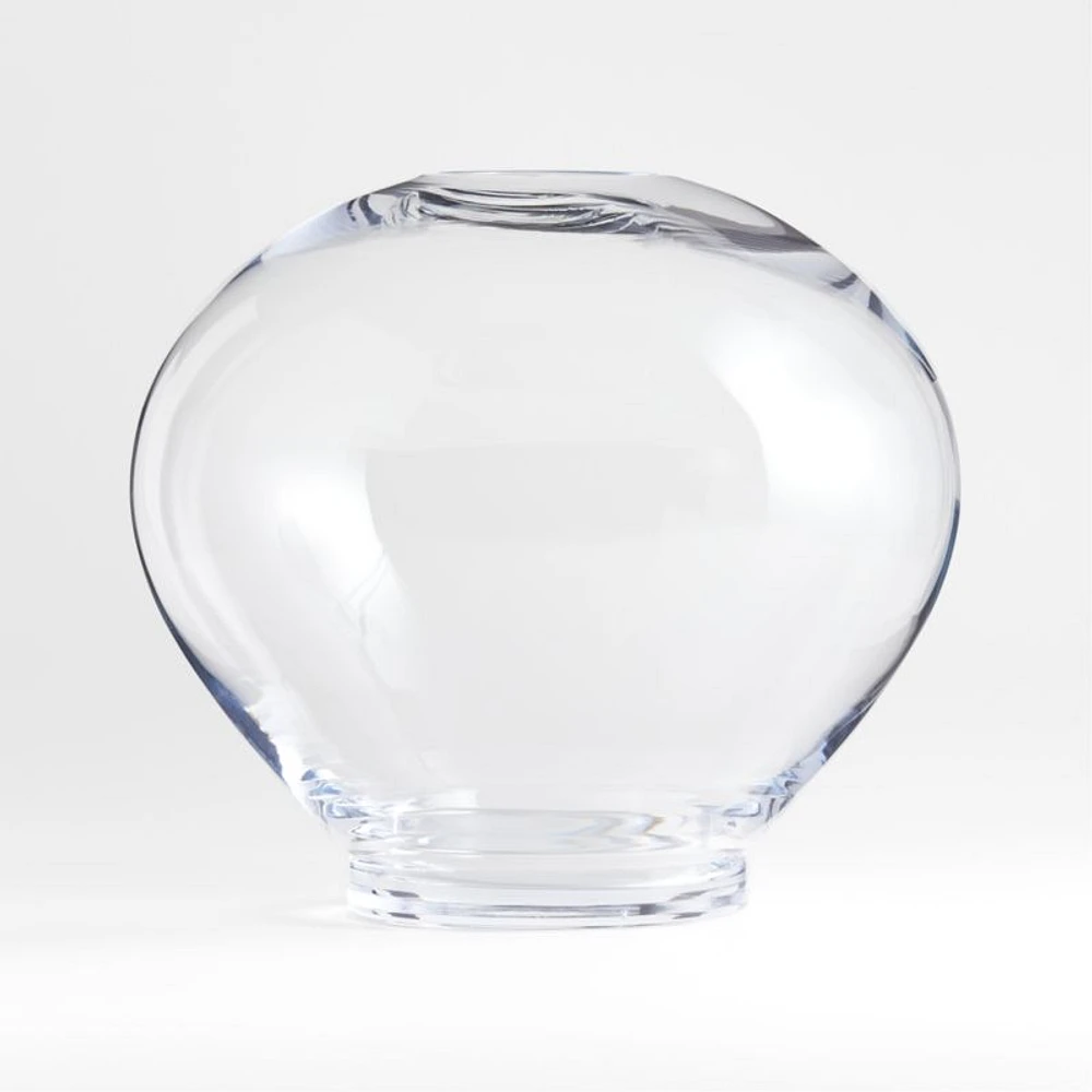 Ophelia Clear Hand Blown Glass Round Vase 12"