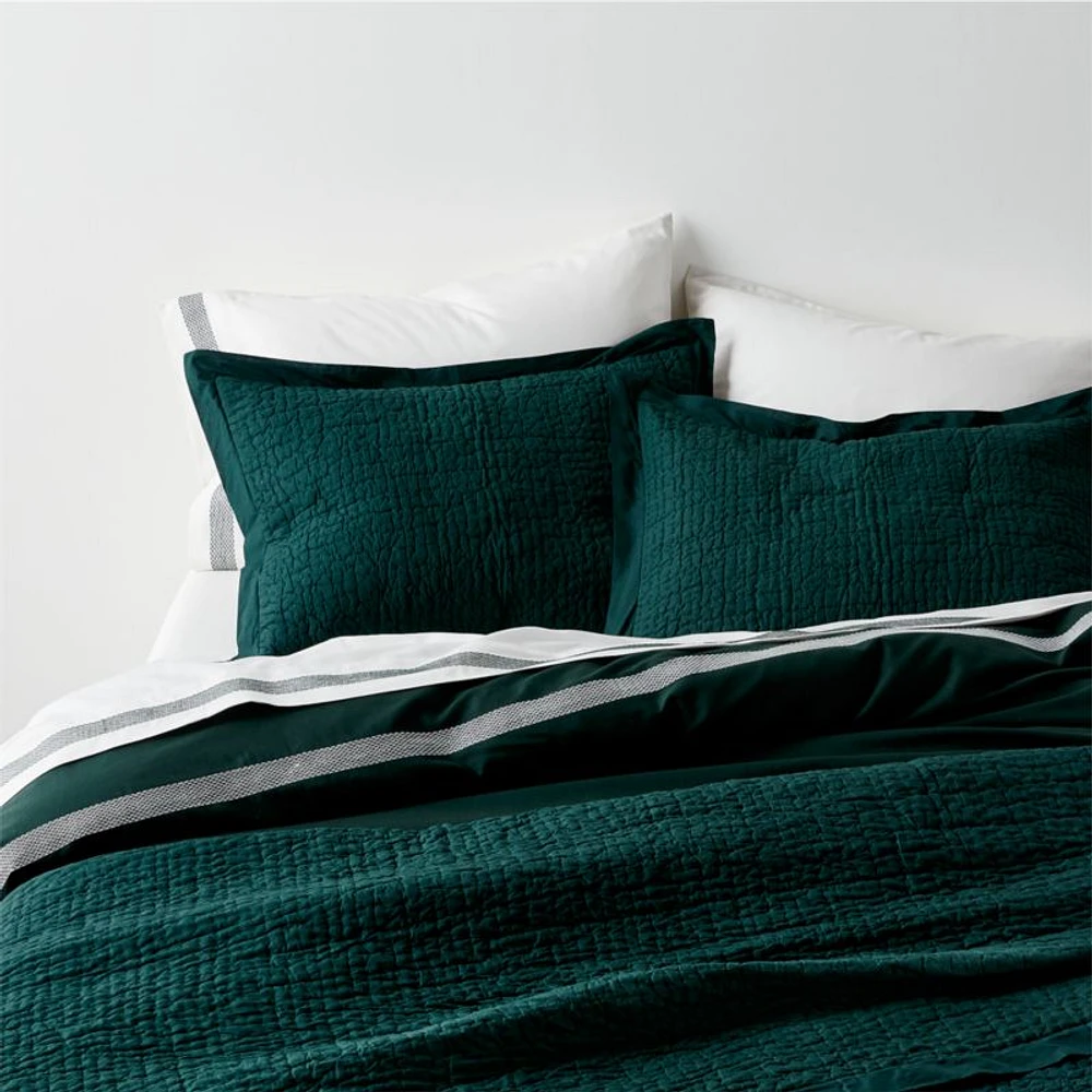 Celeste Organic Spruce Green Solid Standard Sham