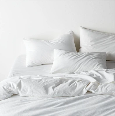 Favorite Washed Classic Organic Cotton White Full/Queen Duvet Cover