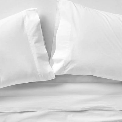 Favorite Washed Organic Cotton White Queen Bed Sheet Set
