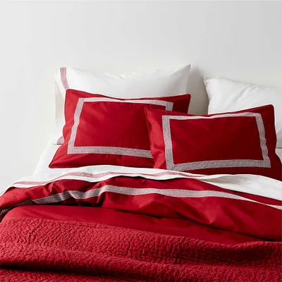 Hotel Organic Cotton Linen Red King Duvet Cover