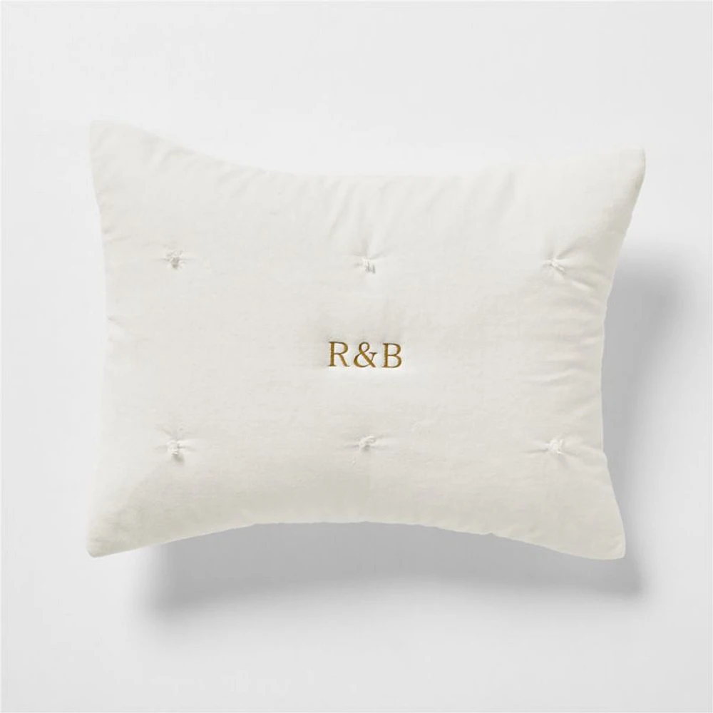 Organic Cotton Linen Velvet Arctic Ivory Standard Bed Pillow Sham