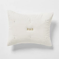 Organic Cotton Linen Velvet Arctic Ivory Standard Bed Pillow Sham