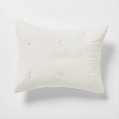 Organic Cotton Linen Velvet Arctic Ivory Standard Bed Pillow Sham
