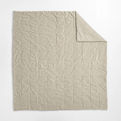 Organic Cotton Linen Velvet Sand Beige Full/Queen Quilt