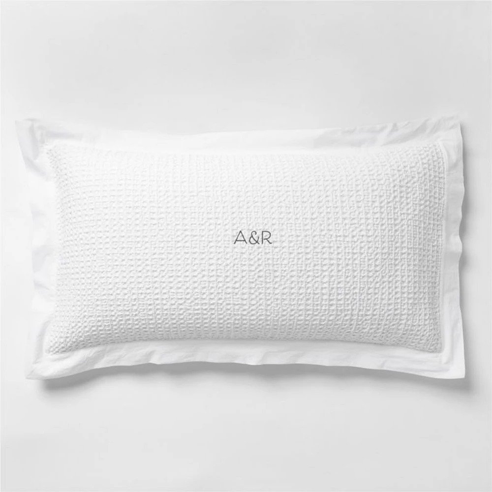 Organic Cotton Waffle Crisp White King Bed Pillow Sham
