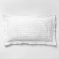 Organic Cotton Waffle Crisp White King Bed Pillow Sham