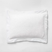 Organic Cotton Waffle Crisp White King Bed Pillow Sham