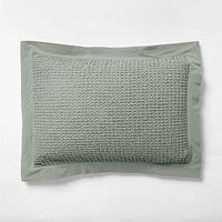 Organic Cotton Waffle Sage Shadow Green King Bed Pillow Sham