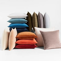 Organic Cotton Velvet 20"x20" Moody Mauve Throw Pillow Cover