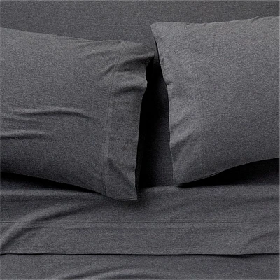 Cozysoft Organic Cotton Jersey Charcoal Grey Queen Bed Sheet Set