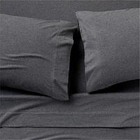 Cozysoft Organic Cotton Jersey Charcoal Grey Queen Bed Sheet Set