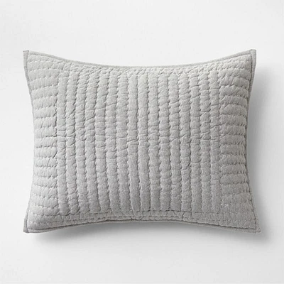 Cozysoft Organic Cotton Jersey Grey Standard Quilted Pillow Sham