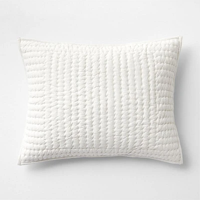 Cozysoft Organic Cotton Jersey Heathered Ivory Standard Quilted Pillow Sham