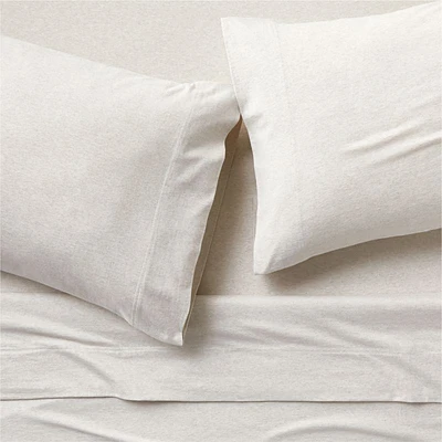 Cozysoft Organic Cotton Jersey Oatmeal Brown Full Bed Sheet Set