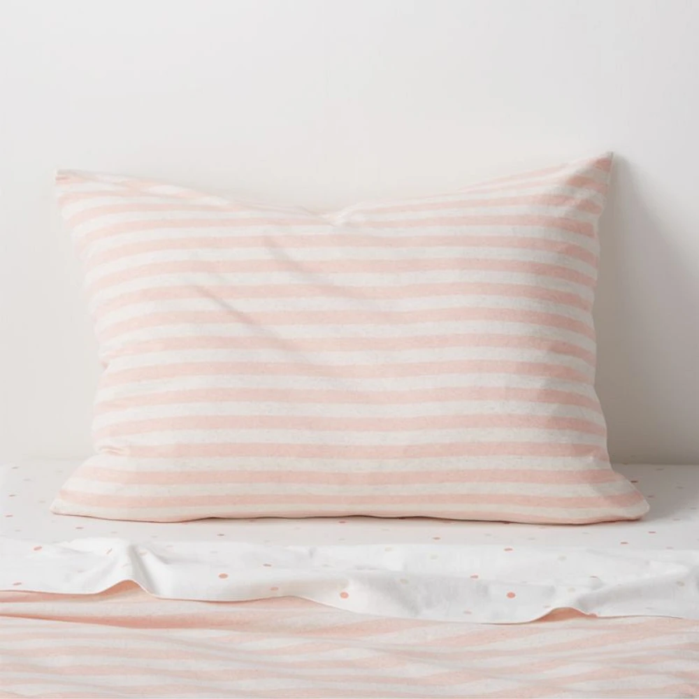 Comfy Tee Pink Stripe Organic Cotton Jersey Kids Pillow Sham