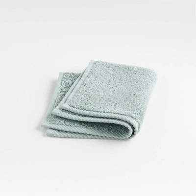 Quick-Dry Iceberg Green Organic Cotton Washcloth