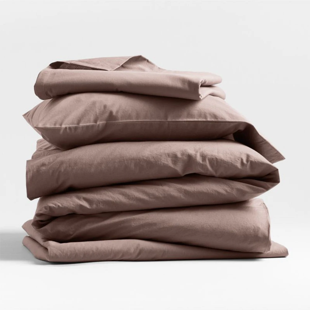 Cozy Cloud Moody Mauve Washed Organic Cotton Toddler Sheet Set