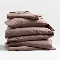 Cozy Cloud Moody Mauve Washed Organic Cotton Toddler Sheet Set