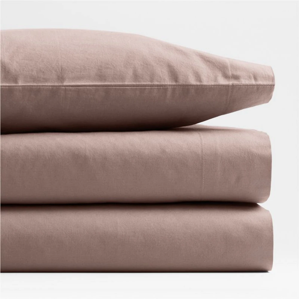 Cozy Cloud Moody Mauve Washed Organic Cotton Toddler Sheet Set