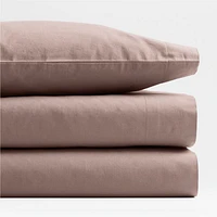 Cozy Cloud Moody Mauve Washed Organic Cotton Toddler Sheet Set