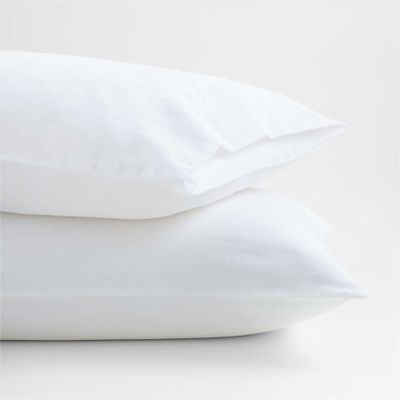 Organic Double Weave White King Pillowcase Pair