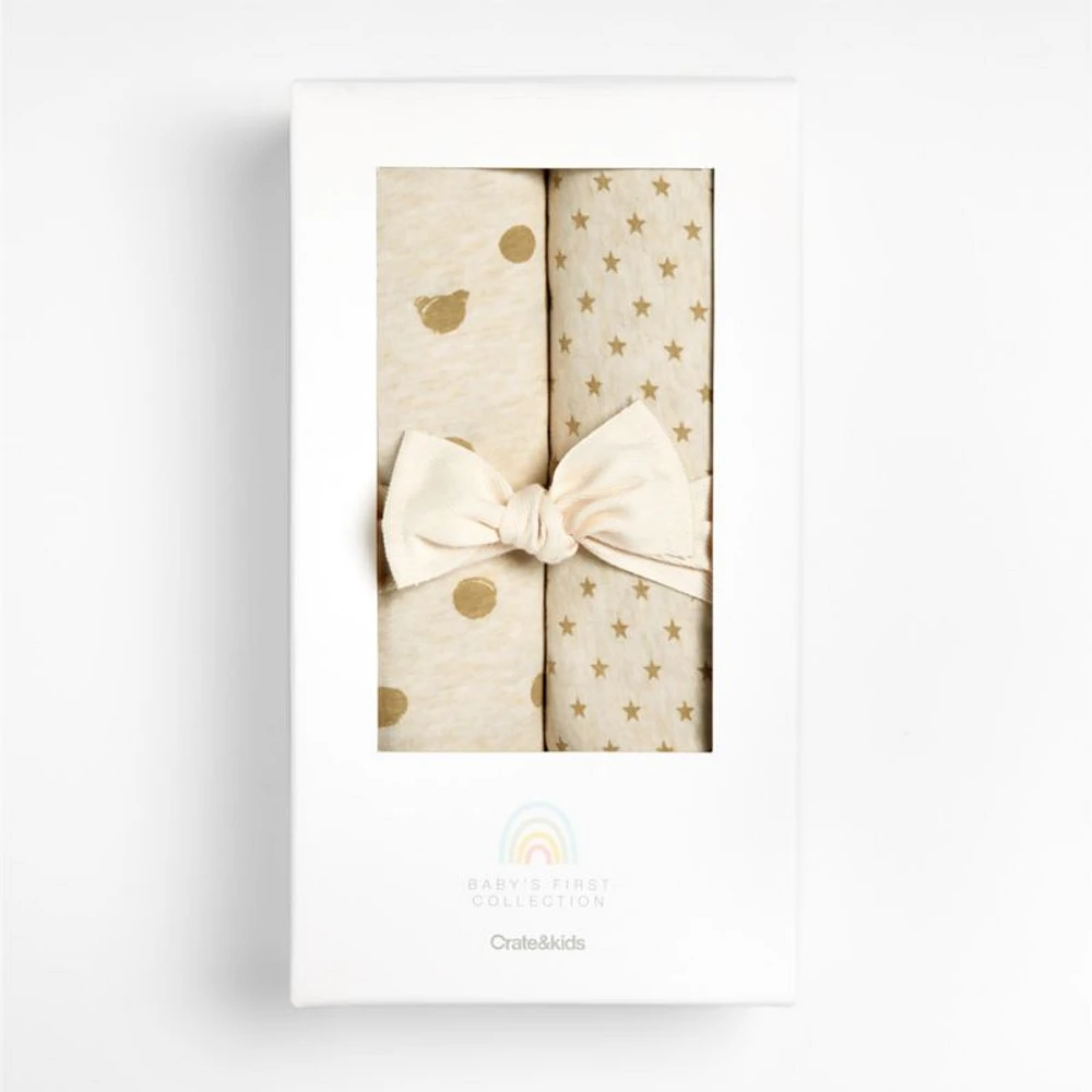 Baby's First Natural Organic Jersey Baby Swaddle Blankets, Set of 2