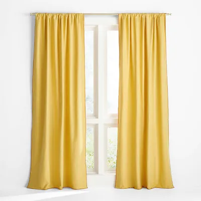 Ori Yellow Cotton Window Curtain Panel 44"x63"