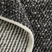 Orly Wool Blend Textured Black Area Rug 6'x9'