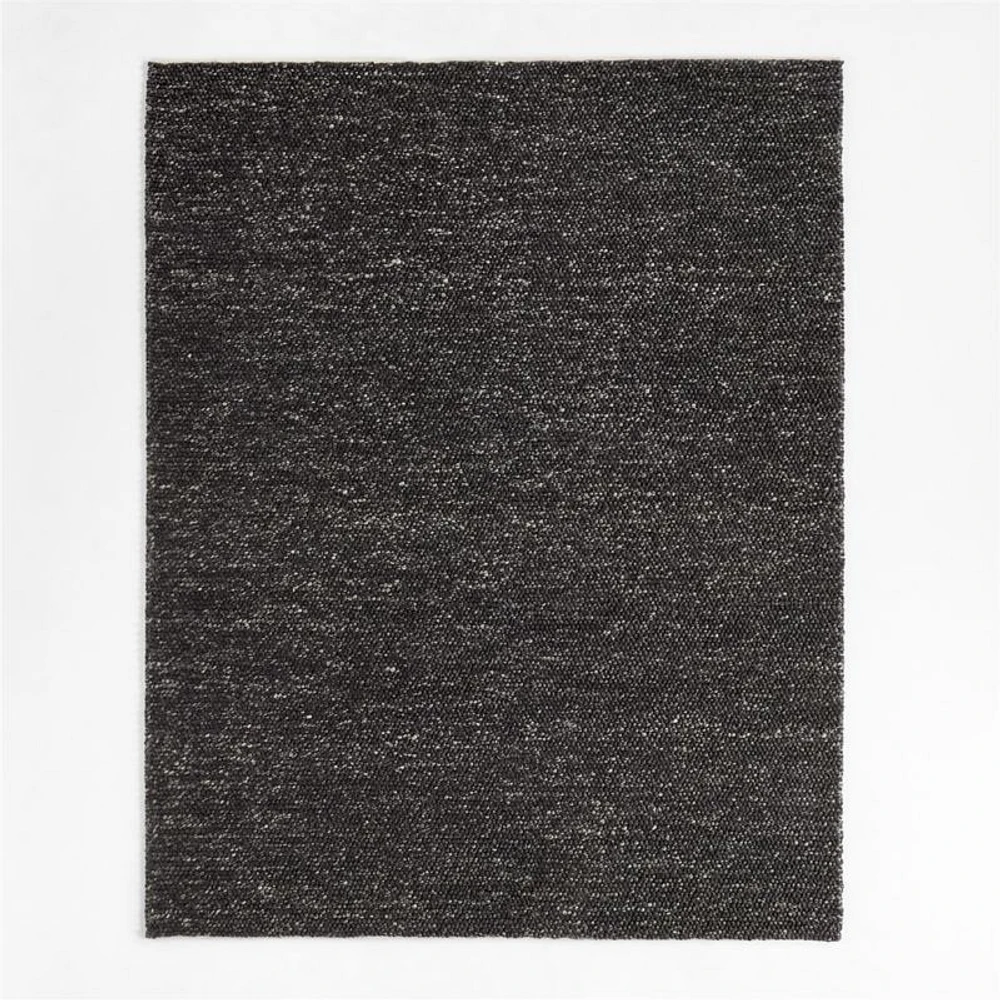Orly Wool Blend Textured Black Area Rug 6'x9'