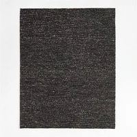 Orly Wool Blend Textured Black Area Rug 6'x9'
