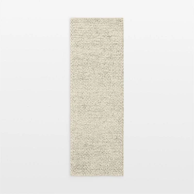 Orly Wool Blend Textured Ivory Runner Rug 2'10"x9'