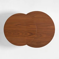 Oro Natural Walnut Wood Tiered Side Table