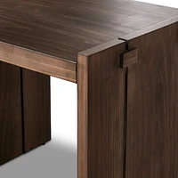 Oscar Brown Pine Wood Rectangular End Table