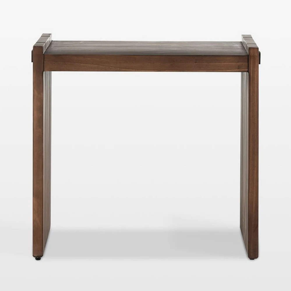Oscar Brown Pine Wood Rectangular End Table