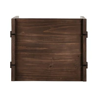Oscar Brown Pine Wood Rectangular End Table