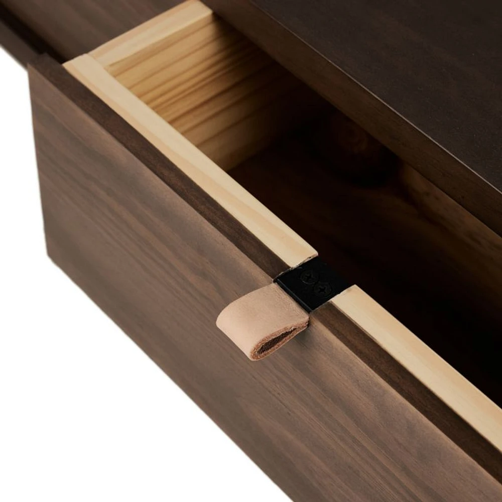 Oscar Brown Pine Wood 52" Rectangular Storage Coffee Table