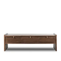 Oscar Brown Pine Wood 52" Rectangular Storage Coffee Table