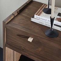 Oscar Brown Pine Wood 78" Rectangular Storage Console Table