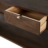 Oscar Brown Pine Wood 78" Rectangular Storage Console Table