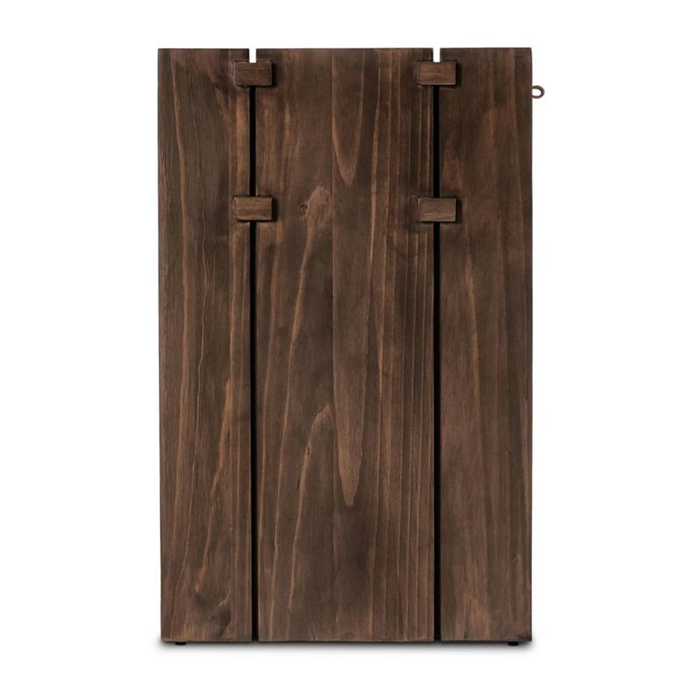 Oscar Brown Pine Wood 78" Rectangular Storage Console Table