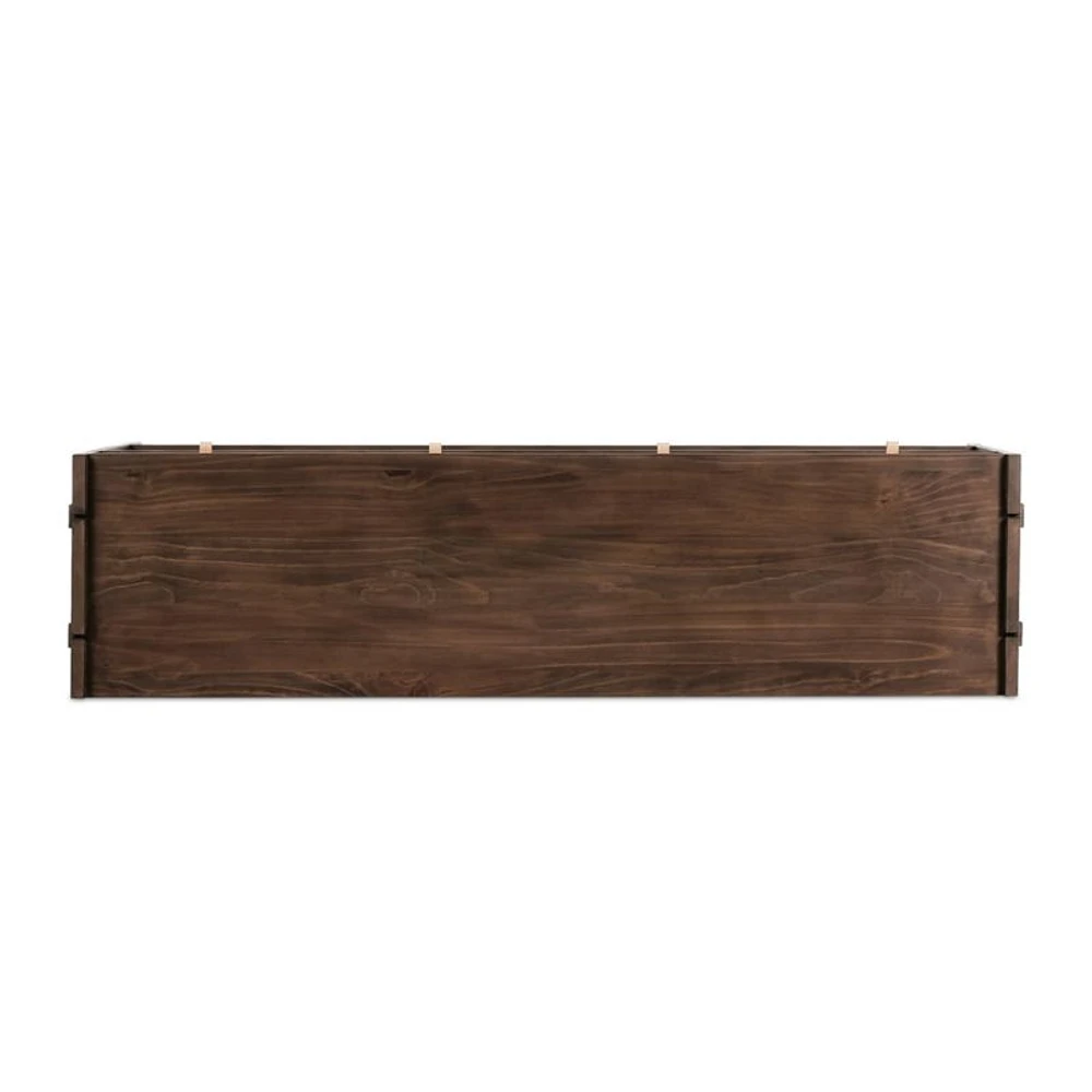 Oscar Brown Pine Wood 78" Rectangular Storage Console Table