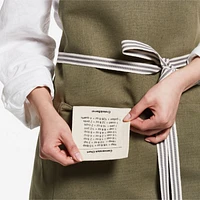 Oslo Cross-Back Green Linen-Organic Cotton Apron with Pocket