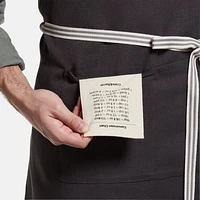 Oslo Cross-Back Gray Linen-Organic Cotton Apron with Pocket
